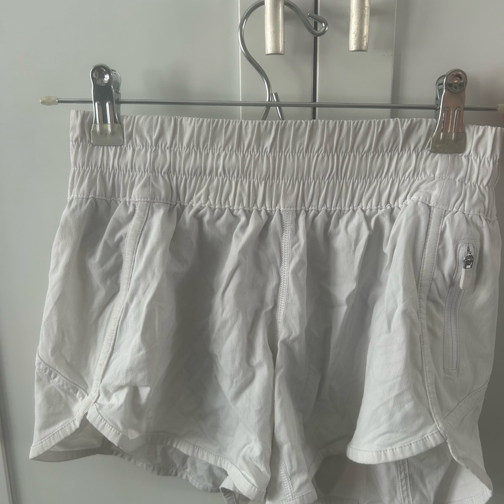 Lululemon white running shorts